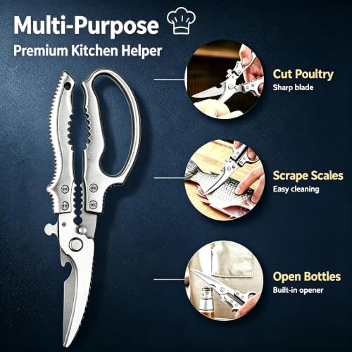 Heavy Duty Poultry Shears, Multi-functional Kitchen Scissors