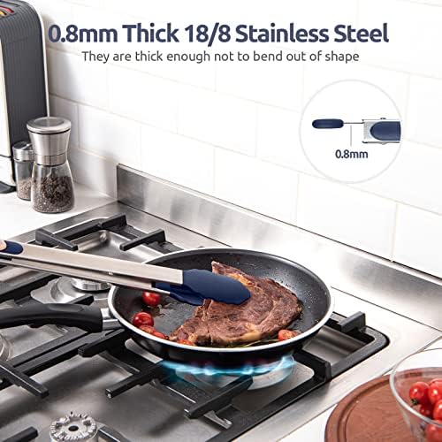 U-Taste Kitchen Tong for Cooking, 480ºF Heat-Resistant, 16in/Midnight Blue