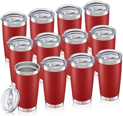 20oz Tumbler Bulk with Lid Stainless Steel Tumblers, 12 Pack