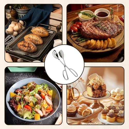 10-Inch Salad Tongs for Serving - Premium Stainless Steel Scissor Tongs,