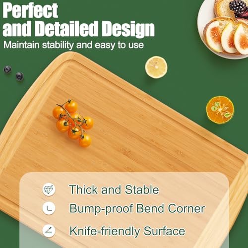 Homaxy Extra Large Bamboo Cutting Boards for Kitchen, 18x12.5", Two-Tone