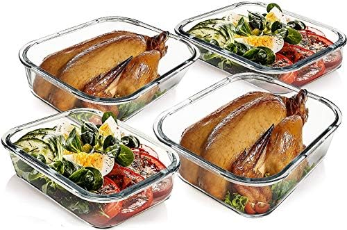 M MCIRCO 80 oz & 36 oz Extra Large Glass Food Storage Containers with Lids