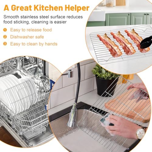 TeamFar Cooling Rack, 11.7” x 9” Stainless Steel Wire Baking Rack, 2PCS