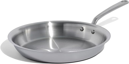 Made In Cookware | 12-Inch Stainless Steel Frying Pan | 5 Ply Stainless Clad | Professional Cookware | Crafted in Italy | Induction Compatible