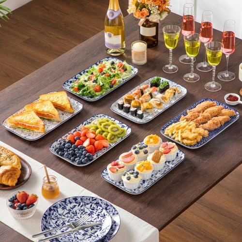 vancasso Porcelain Serving Trays for Party, Serving Platters Set of 4,Serving Dishes for Entertaining, Ceramic Party Trays and Platters for Serving Food, 12" Inch, Series SELENE