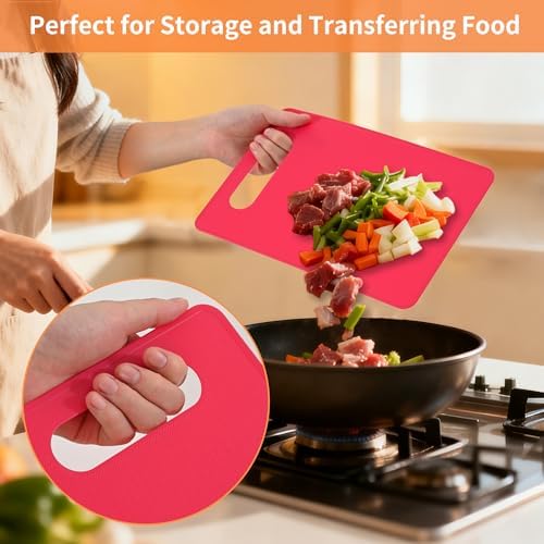 Luckyiren Plastic Cutting Board Set, 3 Pack Small Boards, Dishwasher Safe