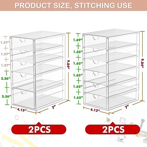 caktraie 22-Drawer Acrylic Storage & Makeup Organizer for Desk