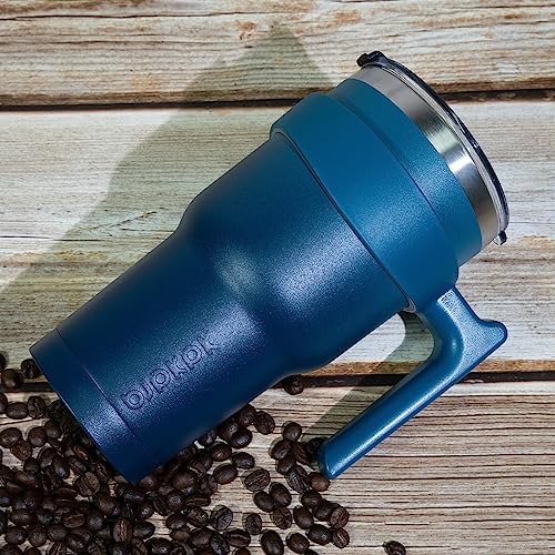 BJPKPK 40 oz Tumbler with Handle & Straw, Insulated Stainless Steel Mug