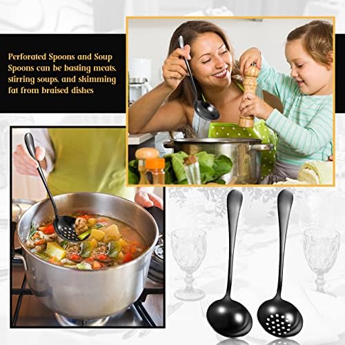 19 Pcs Halloween Serving Utensils Set, Black