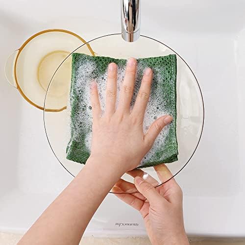 Homaxy 100% Cotton Waffle Weave Kitchen Dish Cloths 18-Pack, Grass Green