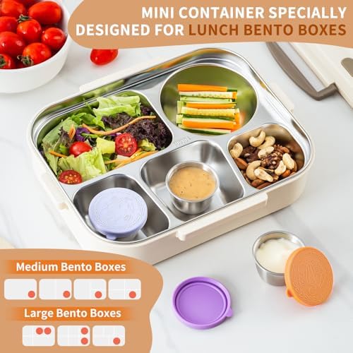8 Pack - 2.4 Oz Small Salad Dressing Containers To Go, Sauce Cups with Lids