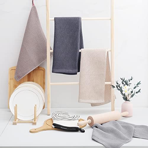 Homaxy 100% Cotton Waffle Weave Kitchen Dish Towels 6-Pack, Mixed Color