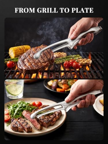 Korean BBQ Scissors Set with Tongs for Table-Side Meat Cutting & Sharing