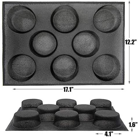 Dioycli Hamburger Bun Pan Silicone Muffin Pans for Baking, 8-Cavity