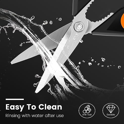 2 Pack Sharp Kitchen Scissors Set with Magnetic Holder