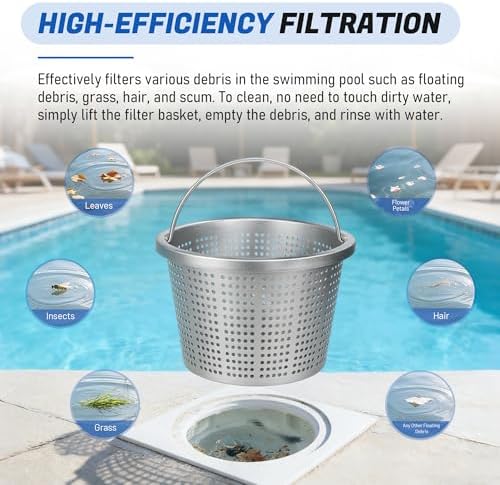 8" Inground Pool Skimmer Basket Replacement for Hayward SP1070, Pentair U-3