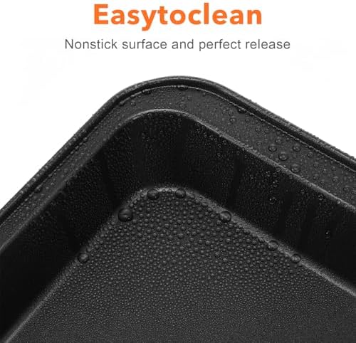 Set of 4 Rectangular Cake Pan, 9 x 13 Inch Non-Stick Baking Pans for Oven, Deep Baking Pan Cookie Sheet Tray BPA Free Heavy Duty Carbon Steel Bakeware for Brownie Lasagna Casserole Bread