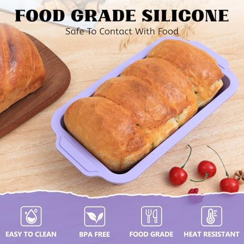 Bread Pan for Homemade Bread: 9.5 x 5 In Silicone Loaf Pan for Baking