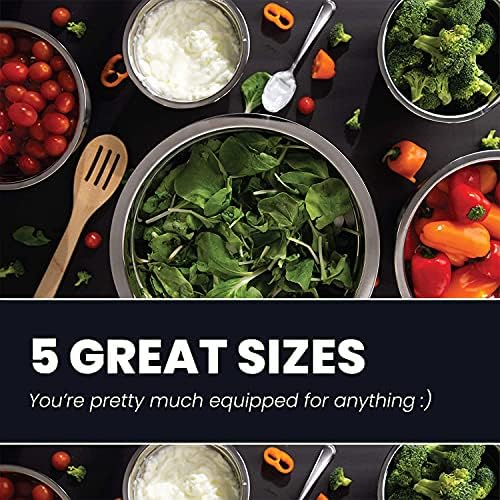 10-Piece Stainless Steel Mixing Bowl Set with Lids for Food Prep & Storage