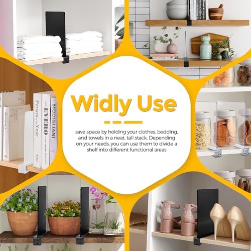Matte Black Acrylic Shelf Dividers for Closets Organizer & Storage,6 Pack