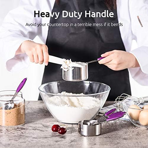 U-Taste 10 Piece Measuring Cups and Spoons Set in 18/8 Stainless Steel (Purple)