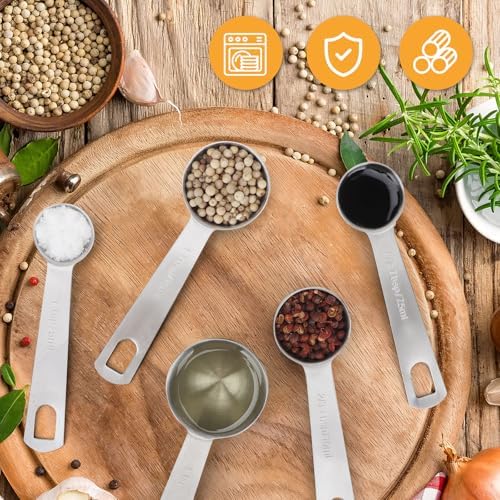 2 PCS 4 Teaspoon(20 mL | 20 cc | 4 Tsp | 1 1/3 Tablespoon) Stainless Steel Single Measuring Spoon, Easy to Use and Easy to Wash Metal Measuring Spoons Kitchen Gadgets for Cooking & Baking