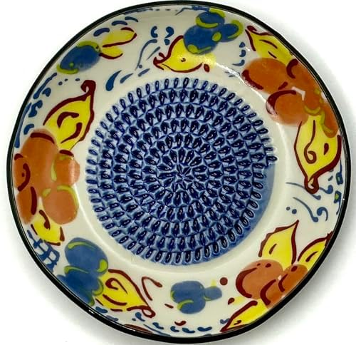 BonCera, Premium Ceramic Garlic Grater Plate Set - Artisan Flower