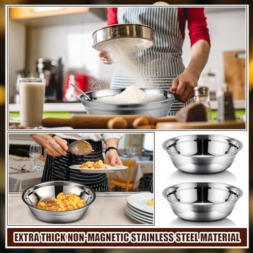 Nuogo 4 Pcs Stainless Steel Mixing Bowls Large for Salad, 11 Inch 3.4 Qt