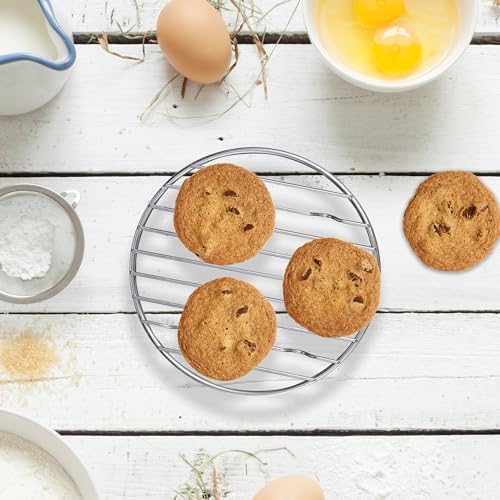 Mrs. Anderson's Baking Professional Round Cooling Rack, Heavy Duty Steel, Set of 2, 6 x 6 x 0.5-Inches