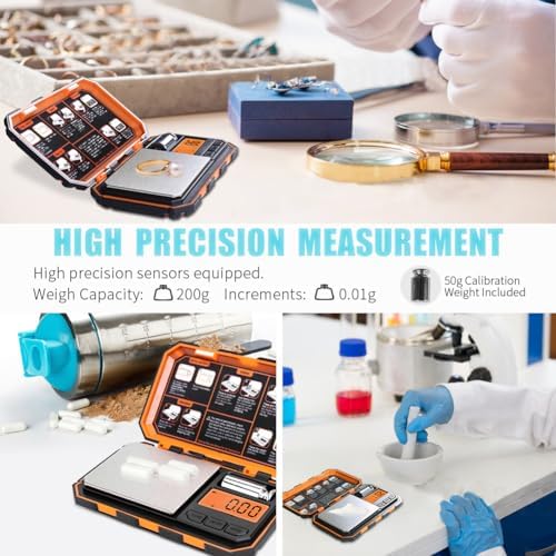 Fuzion Digital Pocket Gram Scale, 200g x 0.01g Jewelry Scale High Precision