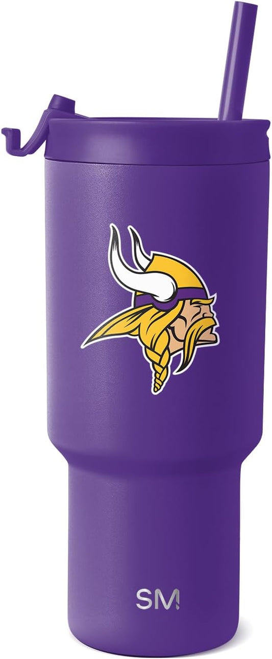 Simple Modern Officially Licensed NFL 30oz Tumbler with Flip Lid and Straws | Football Insulated Stainless Steel Cup | Gifts for Men Women | Trek Collection