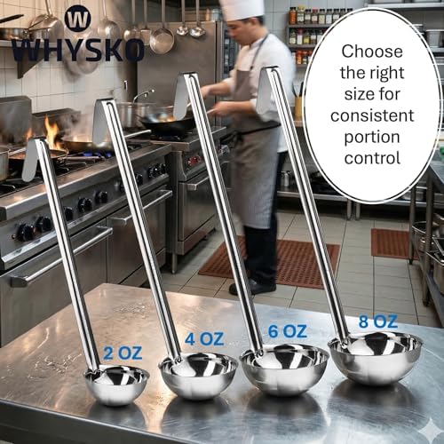 Stainless Steel Soup Ladle, 4 oz Metal Serving Spoon, Heat Resistant