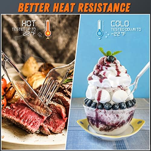 360 Count Plastic Silverware Heavy Duty, 120 Forks, 120 Spoons, 120 Knives