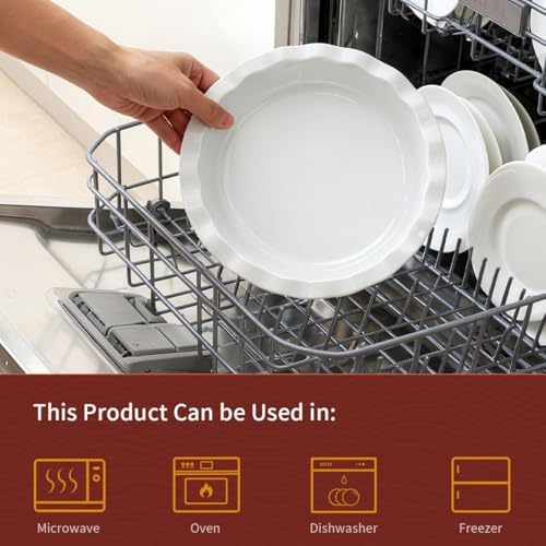 WishDeco Ceramic Pie Pan for Baking 9 Inch, Deep Round Pie Dish 50 oz