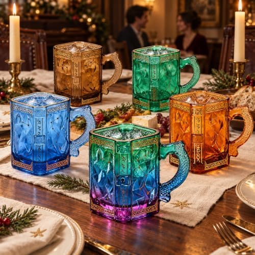 FACE N FACE Spellbook Glass Mug with Dragon Handle, Blue