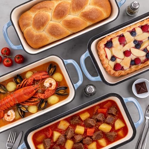 11x5 Inch Cast Iron Loaf Pan with Lid, Sourdough Bread Baking