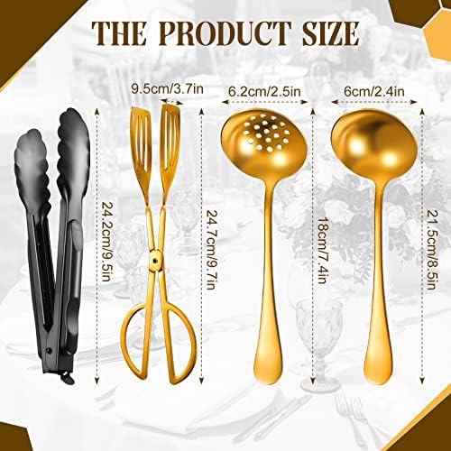 19 Pcs Halloween Serving Utensils Set, Gold