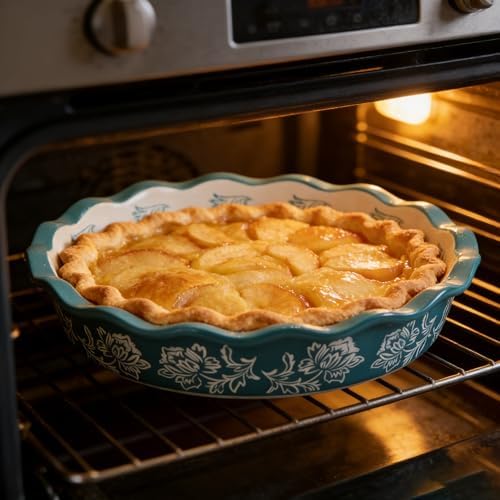 Wisenvoy Pie Pan Ceramic Pie Dish Blue Pie Plate Porcelain Deep Dish Pie Pan Non-Stick Pie Pans
