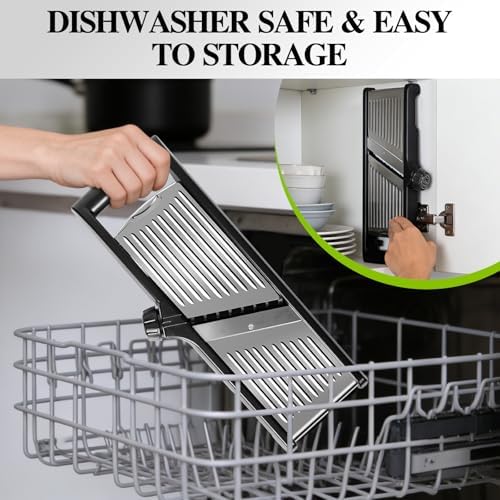 Mandoline Slicer, Adjustable Stainless Steel Vegetable Slicer for Kitchen
