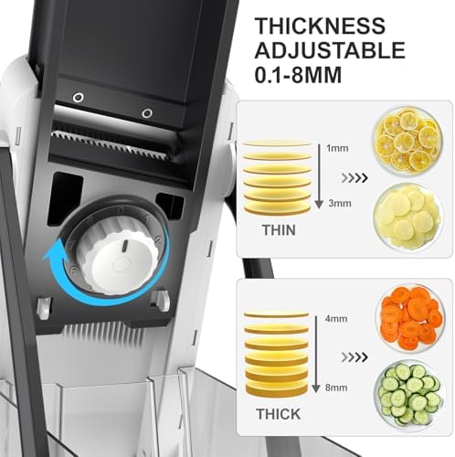 4th Gen Safe Mandoline Slicer For Kitchen, AdjustableThickness 0.1-8 MM