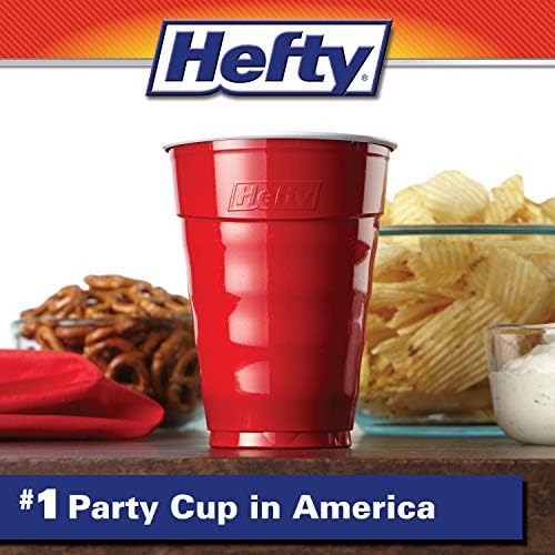Hefty Party On Disposable Party Cups, Red, 18oz, 30ct