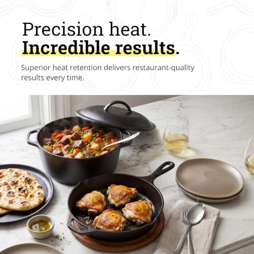 Lodge Cast Iron 4-Piece Set, PFAS-Free Pre-Seasoned Kitchen Set