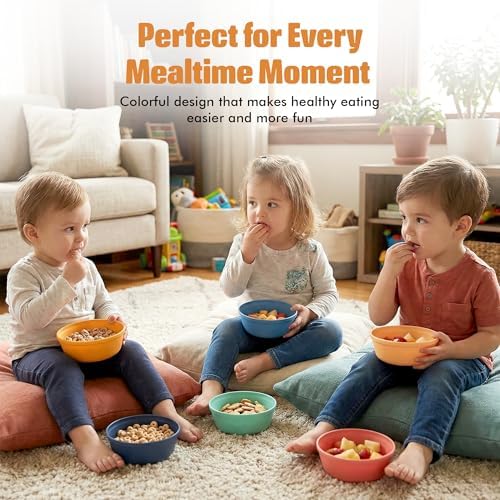 MASTERCOOK Plastic Bowls Set of 6 – 15oz Multipurpose Deep Plates Salad and Pasta Bowls Ideal for Home, Kids, Parties – Stackable Bowl for Kitchen – Non-BPA and Food Grade – Cute Colors