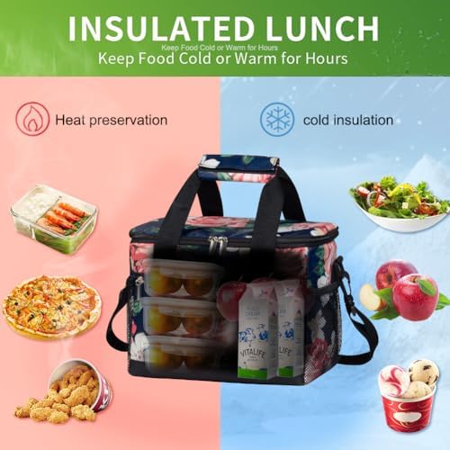 iknoe Insulated Lunch Bag, Foldable 8.5L Cooler Bag for Men & Women, Lunch Box