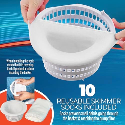 Wide Mouth Above Ground Pool Skimmer Kit, Thru Wall Skimmer with Basket