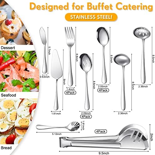 Patelai Serving Utensils Set, Silver, 21 Pieces