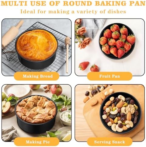 E-far 7 Inch Cake Pan, 3PCS Nonstick Stainless Steel Baking Cake Pans Tins