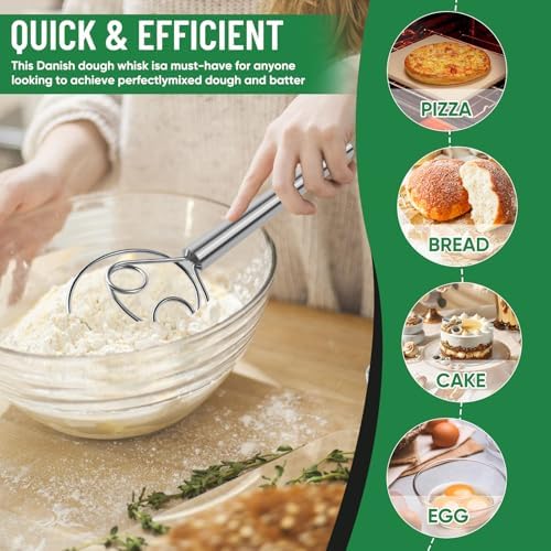 Danish Dough Whisk Stainless Steel for Sourdough Bread Baking