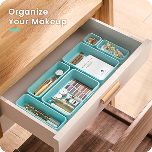 A-LuGei 【Military Grade】 Drawer Organizer for Vanity Bathroom Makeup Desk