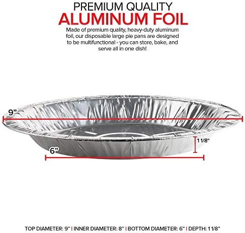 Stock Your Home 9 Inch Aluminum Tart Pie Pans (30 Count) - Disposable & Recyclable Large Pie Pan - Foil Pie Tin for Bakeries, Cafes, Restaurants - Durable Large Foil Pans for Pies, Fruit Tarts, Quiche